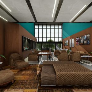 Estar Interno. (Ar:Co – Arquitetura Cooperativa).