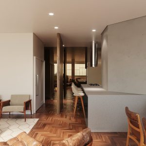 Vista para o Hall de Acesso. (Ar:Co – Arquitetura Cooperativa).