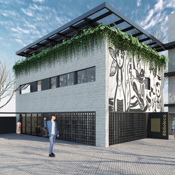 Vista da Fachada Proposta. (Ar:Co – Arquitetura Cooperativa).