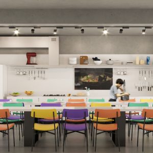 Sala de Aula Culinária. (Ar:Co – Arquitetura Cooperativa).