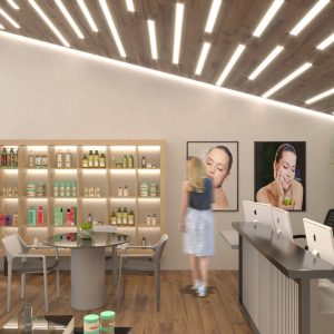 Vista da Recepção / Atendimento. (Ar:Co – Arquitetura Cooperativa).