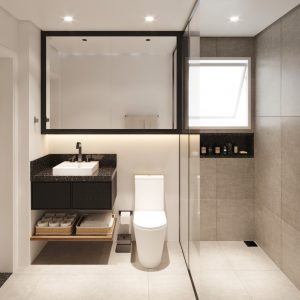 Banheiro. (Ar:Co-Arquitetura Cooperativa).