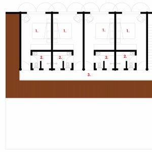 Planta do Pavimento Superior. (Ar:Co – Arquitetura Cooperativa).