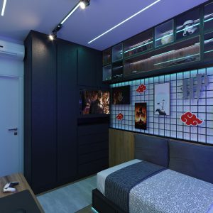Quarto Gamer – Iluminação 2. (Ar:Co-Arquitetura Cooperativa).