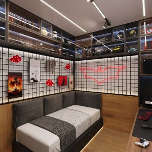 Quarto Gamer – Iluminação 1. (Ar:Co-Arquitetura Cooperativa).