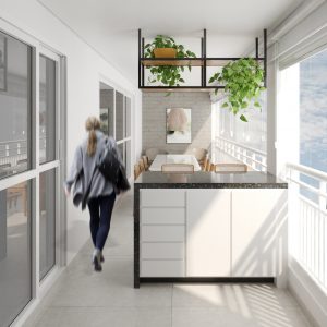 Varanda Gourmet. (Ar:Co-Arquitetura Cooperativa).