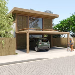 Fachada Frontal. (Ar:Co – Arquitetura Cooperativa).