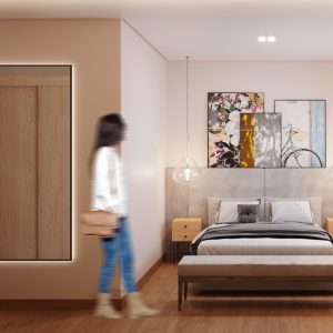 Suíte. (Ar:Co – Arquitetura Cooperativa).