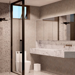 Banheiro Diretoria. (Ar:Co – Arquitetura Cooperativa).