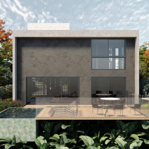 Fachada Posterior. (Ar:Co – Arquitetura Cooperativa).