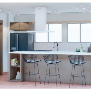 Vista da Cozinha. (Ar:Co – Arquitetura Cooperativa).