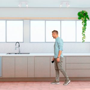 Vista da Cozinha. (Ar:Co – Arquitetura Cooperativa).