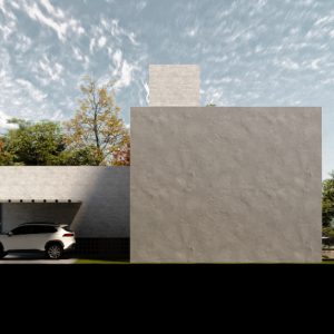 Fachada Lateral Direita. (Ar:Co – Arquitetura Cooperativa).