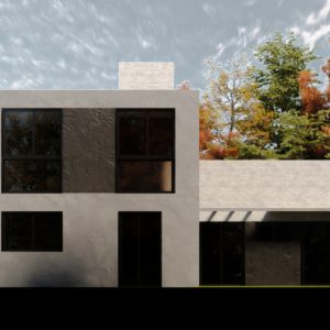 Fachada Lateral Direita. (Ar:Co – Arquitetura Cooperativa).