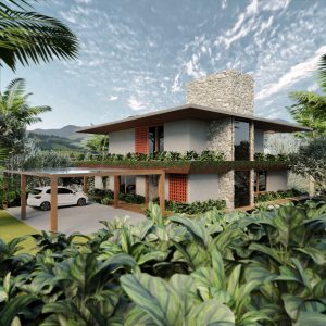 Fachada Frontal. (Ar:Co – Arquitetura Cooperativa).