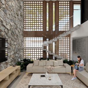 Sala de Estar. (Ar:Co – Arquitetura Cooperativa).