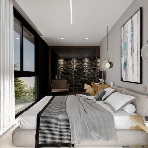 Suíte. (Ar:Co – Arquitetura Cooperativa).