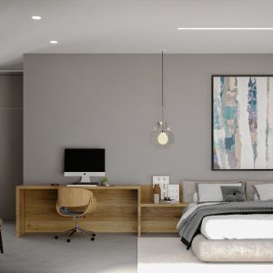 Suíte. (Ar:Co – Arquitetura Cooperativa).