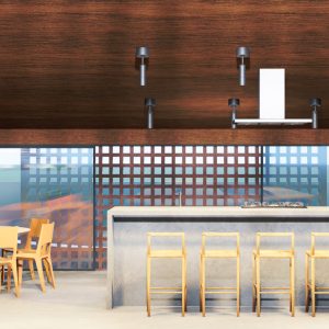 Sala de Estar / Jantar / Cozinha. (Ar:Co – Arquitetura Cooperativa).