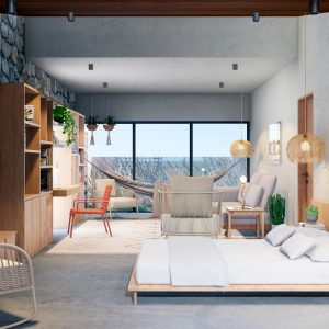 Suíte 1. (Ar:Co – Arquitetura Cooperativa).