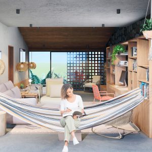 Suíte 1. (Ar:Co – Arquitetura Cooperativa).